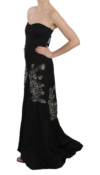 John Richmond Czarna Sukienka Maxi Flare Enchanting