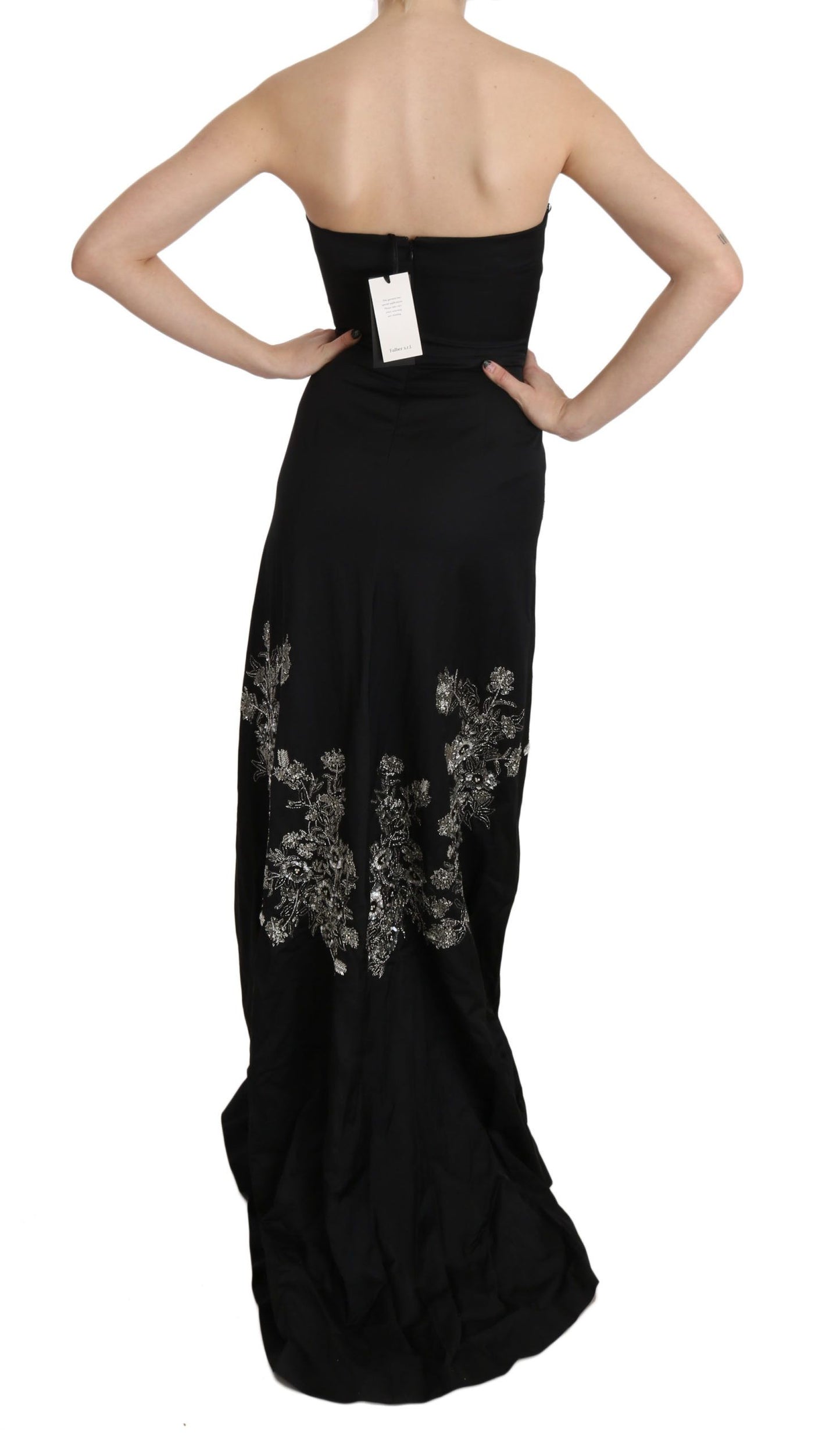 John Richmond Czarna Sukienka Maxi Flare Enchanting