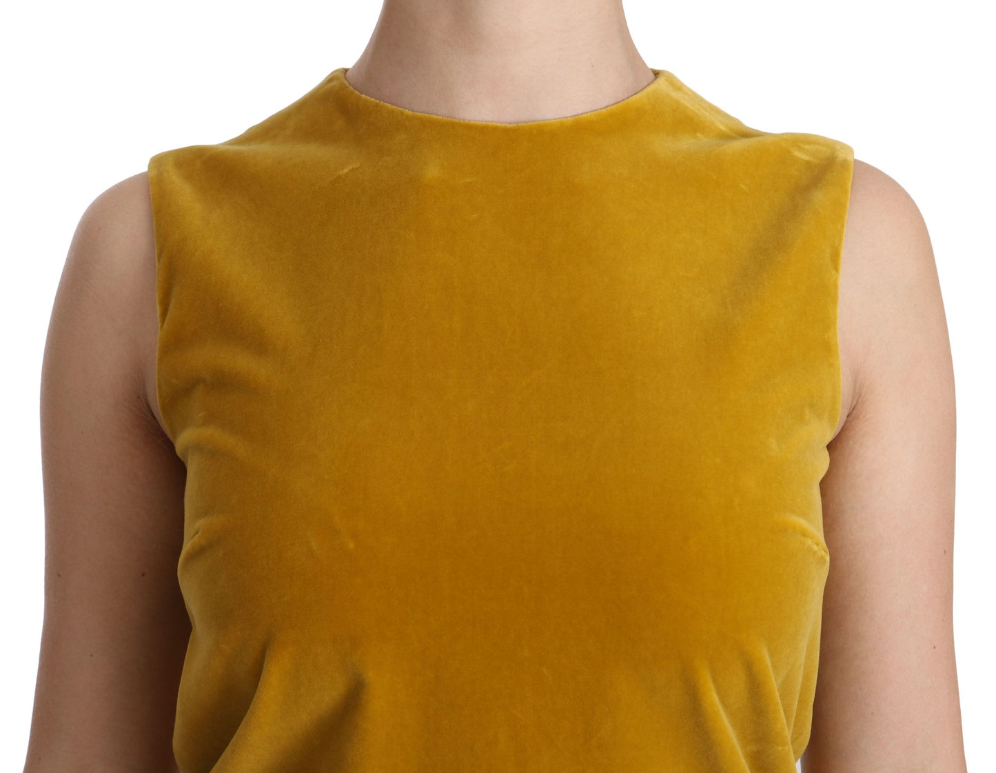 Sukienka mini Dolce &amp; Gabbana Mustard Velvet Shift