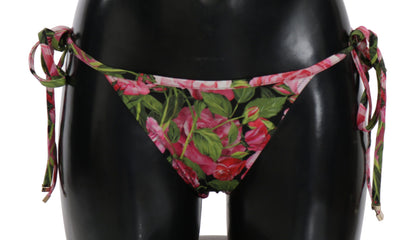 Dolce &amp; Gabbana Eleganckie Różane Wzory Bikini Dół