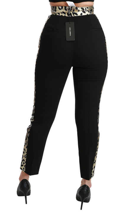 Spodnie Dolce &amp; Gabbana Gold Leopard Jacquard High Waist