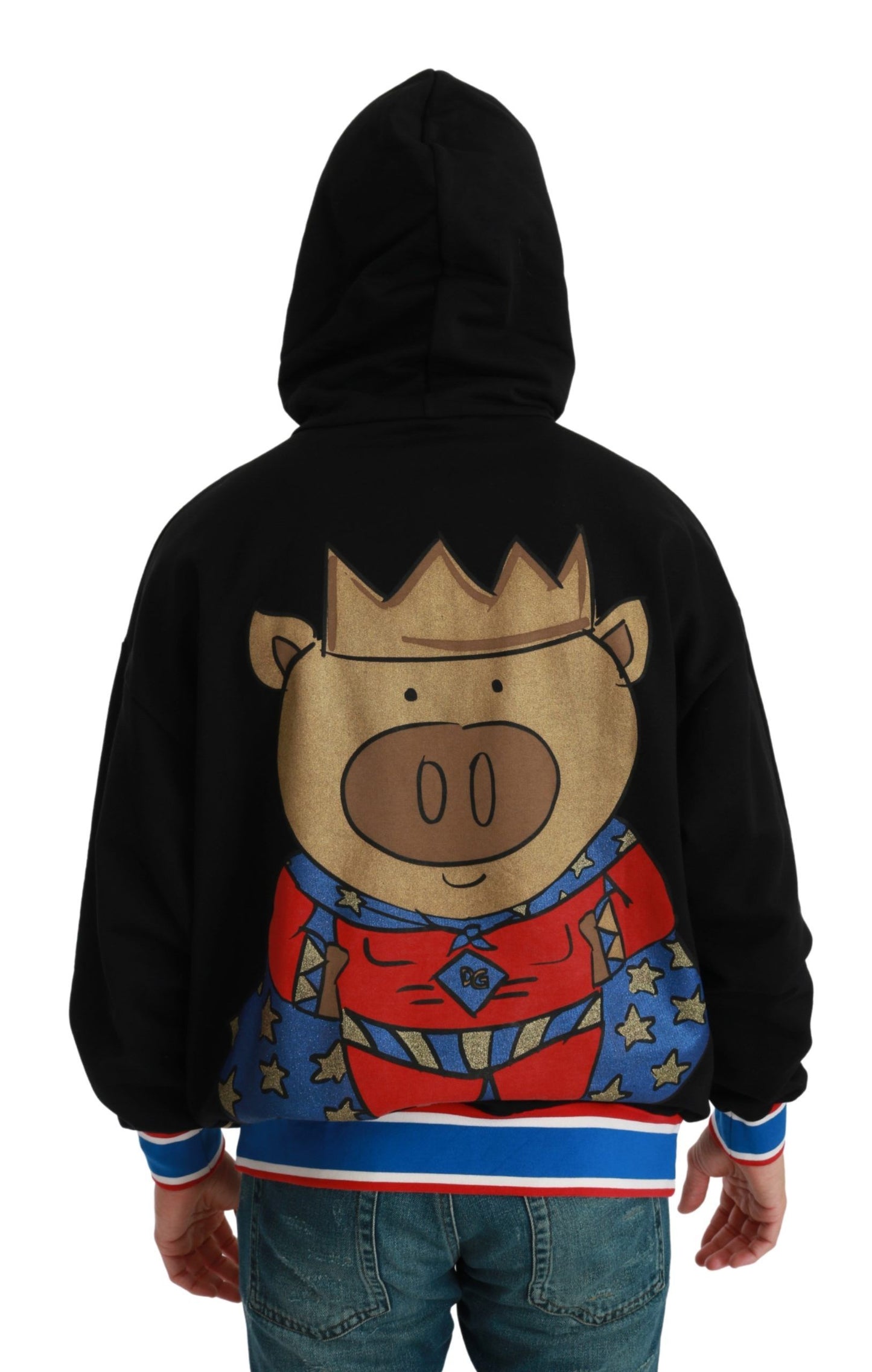 Dolce & Gabbana Elegant Hooded Pullover With Regal Motif