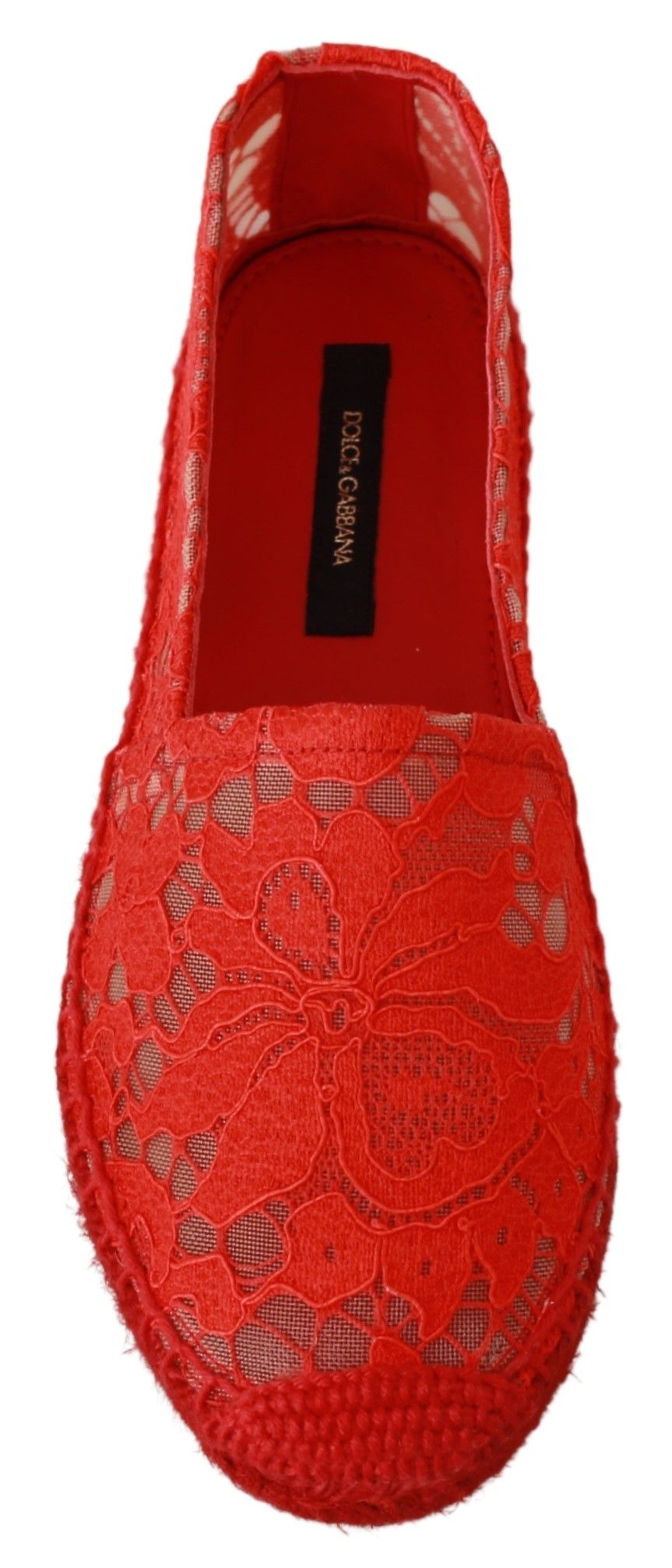 Dolce &amp; Gabbana Czerwone wiskozowe espadryle płaskie buty