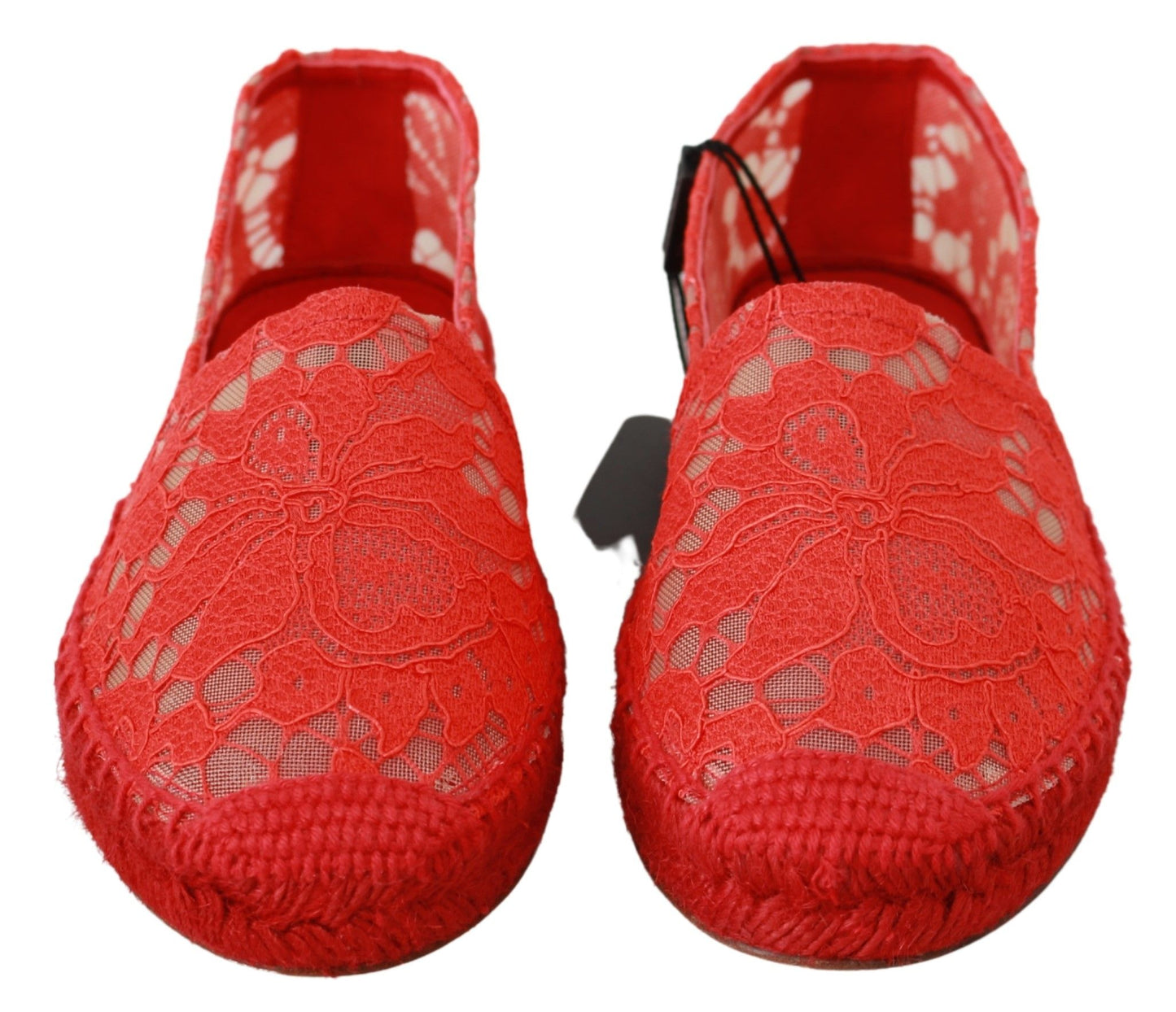 Dolce &amp; Gabbana Czerwone wiskozowe espadryle płaskie buty