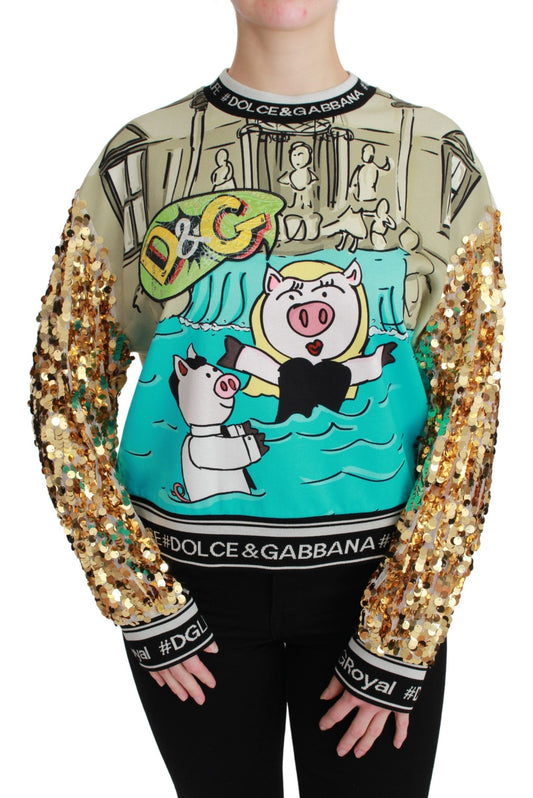 Dolce &amp; Gabbana Elegancki wielokolorowy sweter z cekinami