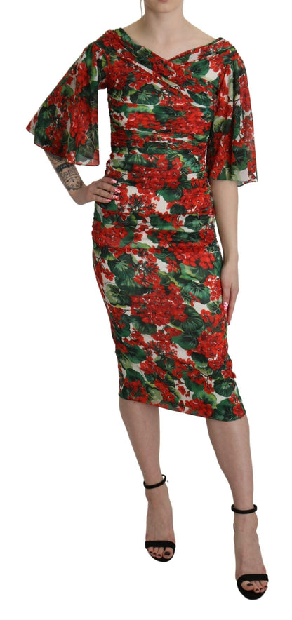 Dolce & Gabbana Enchanting Floral Midi Sheath Dress