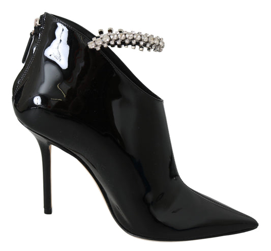 Jimmy Choo Eleganckie Czarne Lakierowane Buty Na Obcasie