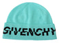 Czapka wełniana Givenchy Aquamarine Green z logo