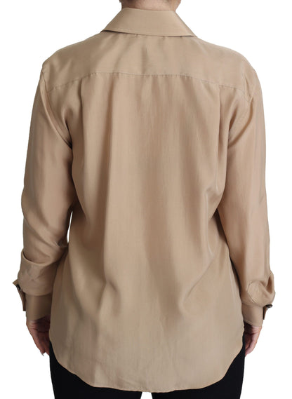 Dolce & Gabbana Elegant Beige Silk Shirt