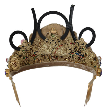 Dolce &amp; Gabbana Oszałamiająca kryształowa tiara diademowa - złota wielokolorowa