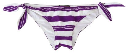 Dolce &amp; Gabbana Chic Striped Bikini Bottom - Effortless Poolside Glamour