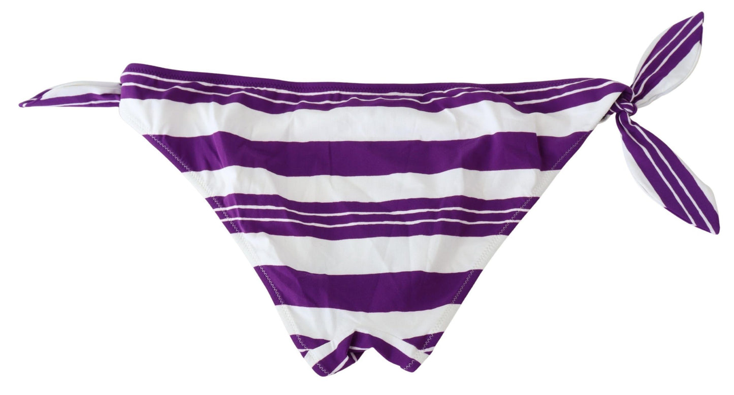 Dolce &amp; Gabbana Chic Striped Bikini Bottom - Effortless Poolside Glamour