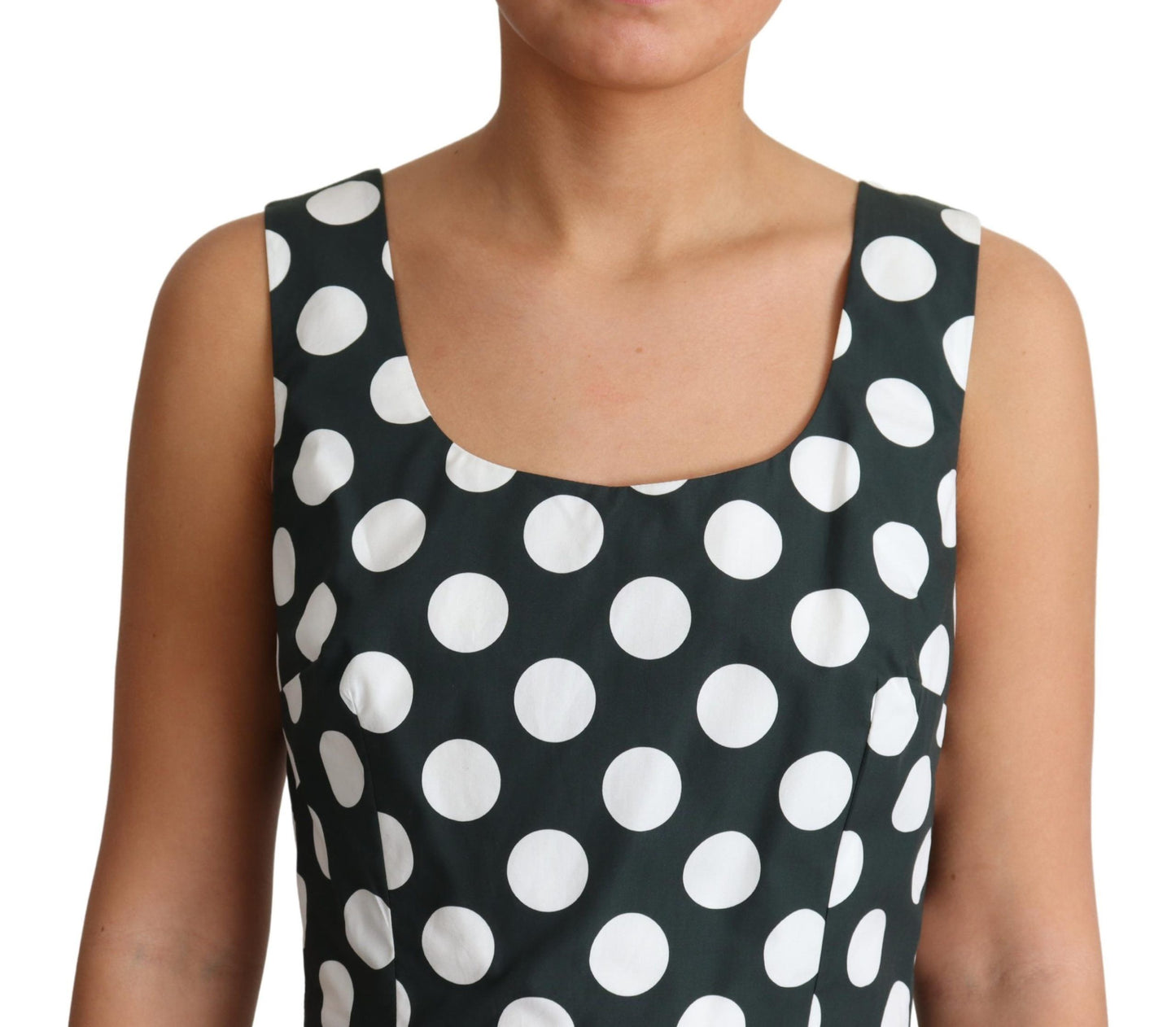 Dolce &amp; Gabbana Chic Polka Dot A-line sukienka bez rękawów