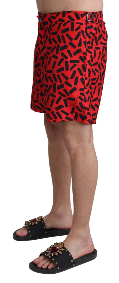 Dolce &amp; Gabbana Chic Red Swim Trunks Bokserki