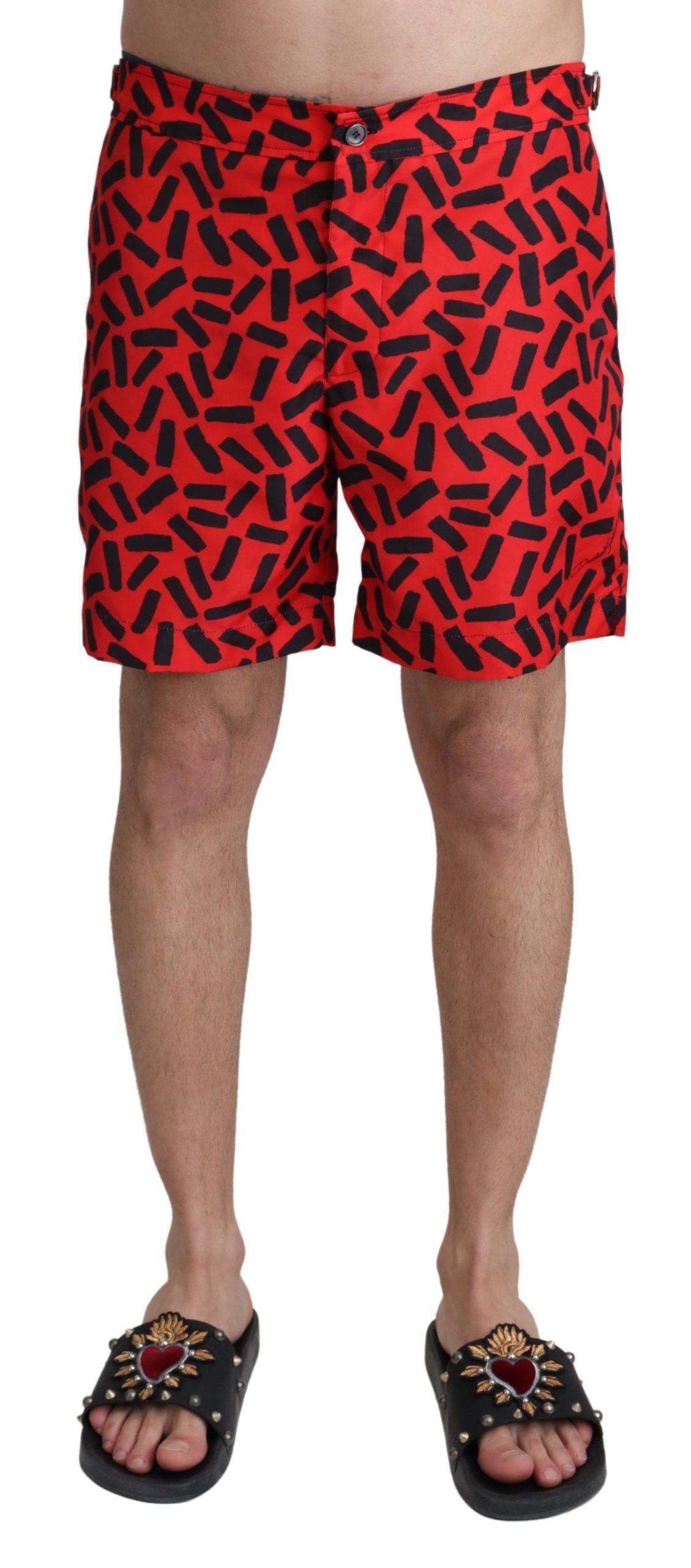 Dolce &amp; Gabbana Chic Red Swim Trunks Bokserki