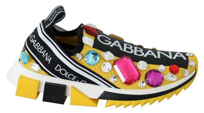 Dolce &amp; Gabbana zdobione żółte trampki Sorrento