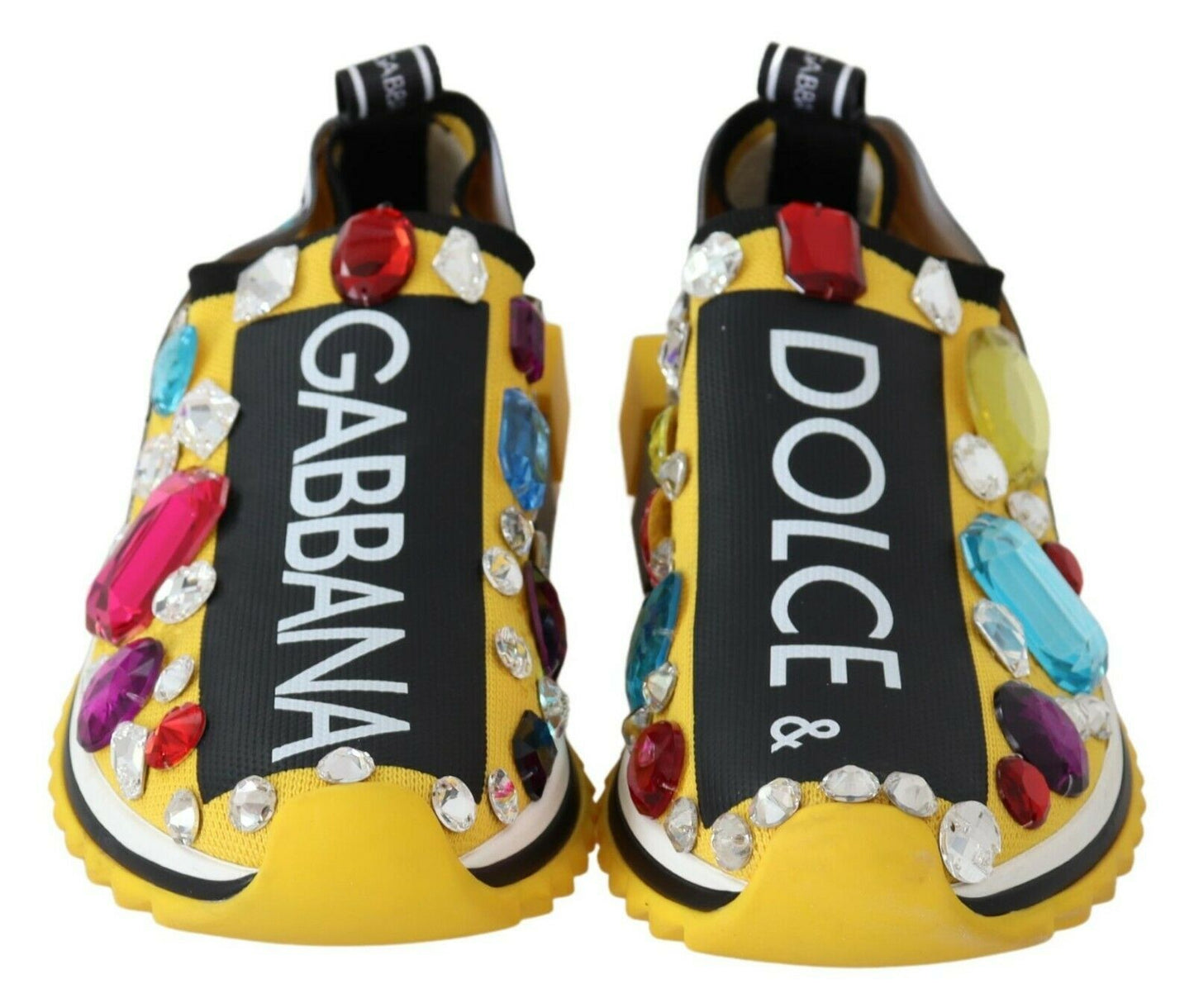 Dolce &amp; Gabbana zdobione żółte trampki Sorrento