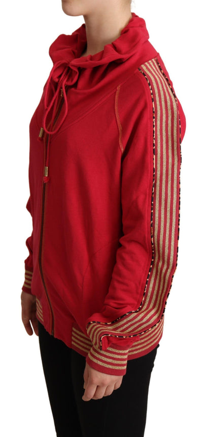 Kurtka z kapturem John Galliano Radiant Red Cotton Full Zip