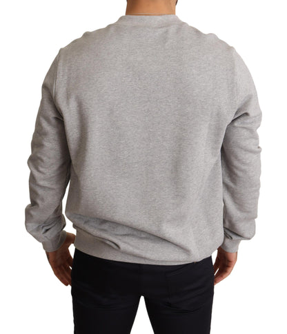 Dolce &amp; Gabbana Regal Crown Cotton Sweater - Wytworny Szary