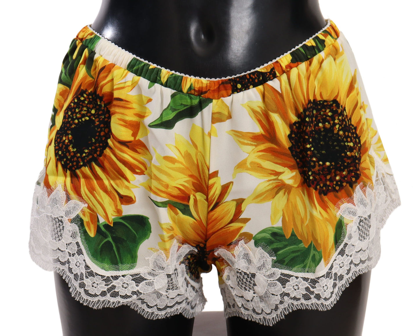 Dolce &amp; Gabbana Sunflower Lace Lingerie Shorts - Mieszanka jedwabiu