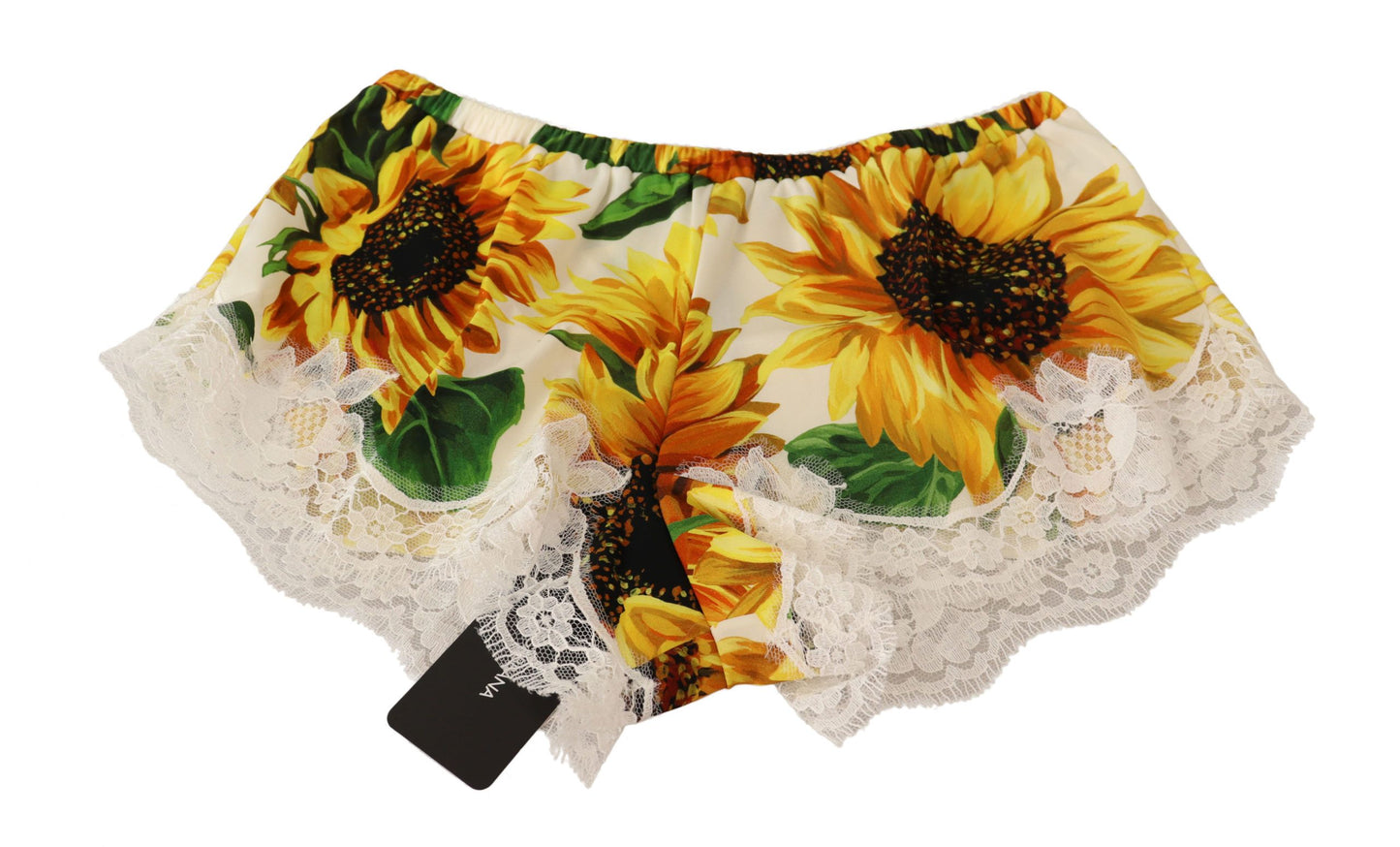 Dolce &amp; Gabbana Sunflower Lace Lingerie Shorts - Mieszanka jedwabiu