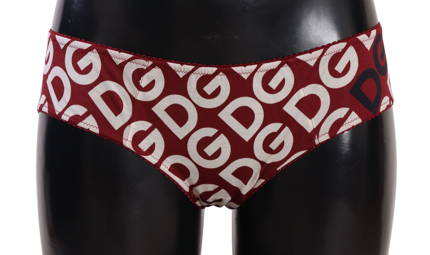 Dolce &amp; Gabbana Chic Maroon White Logo Swim Bottoms