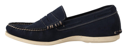 Mokasyny męskie Pollini Chic Suede Blue