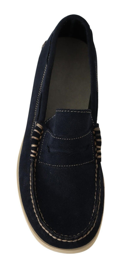 Mokasyny męskie Pollini Chic Suede Blue