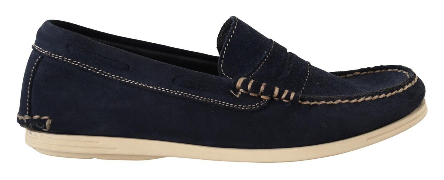 Mokasyny męskie Pollini Chic Suede Blue