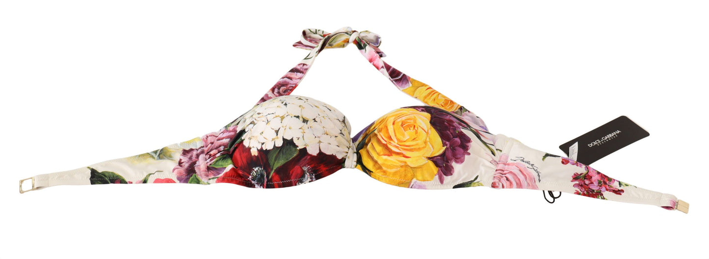 Dolce &amp; Gabbana Chic Floral Print Bikini Top - Letni niezbędnik