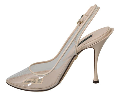 Dolce &amp; Gabbana Eleganckie Beżowe Obcasy Slingback