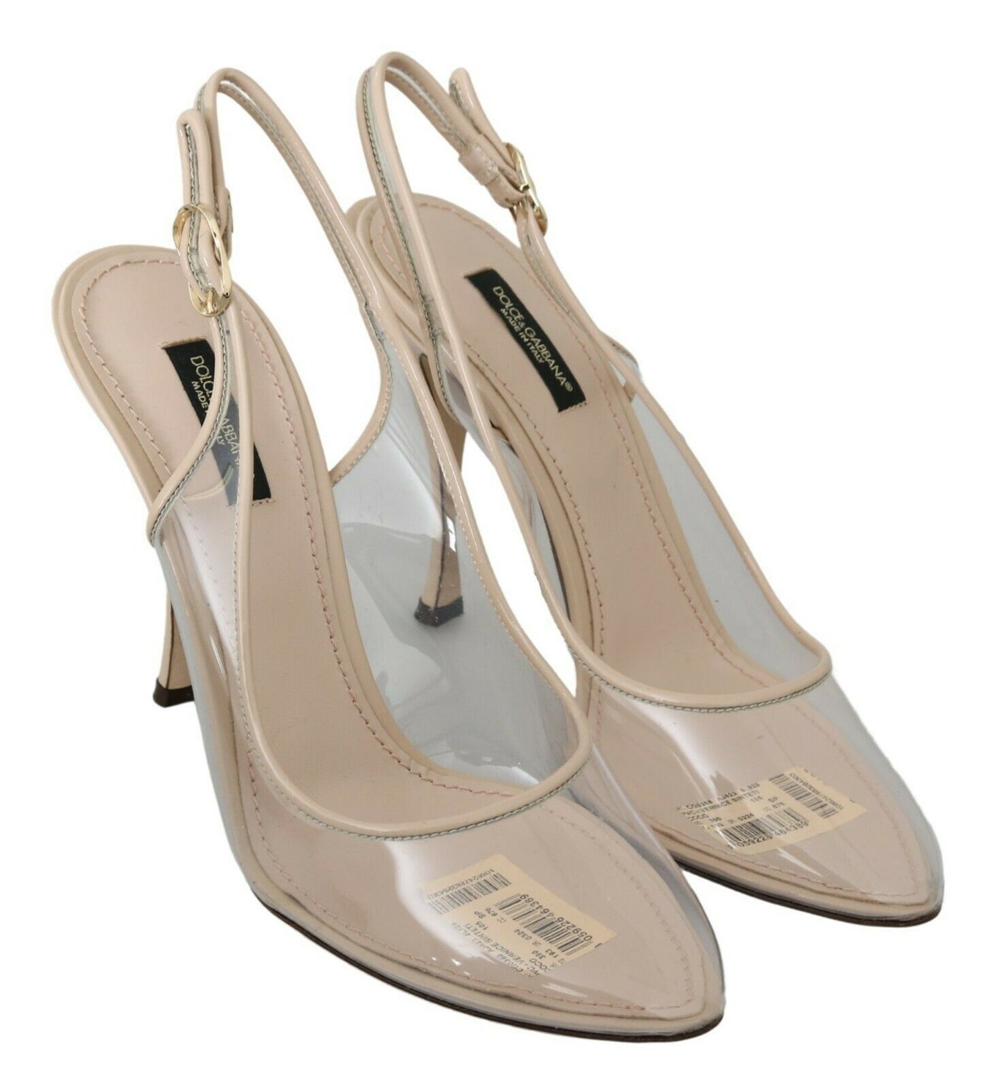 Dolce &amp; Gabbana Eleganckie Beżowe Obcasy Slingback