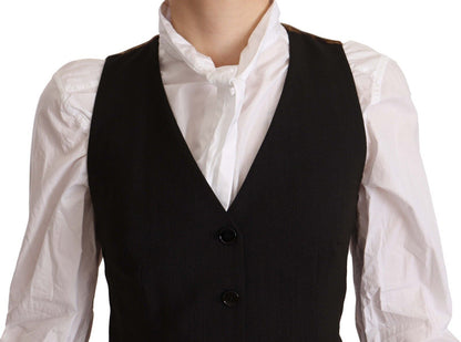 Dolce & Gabbana Elegant Black Buttoned Vest Top