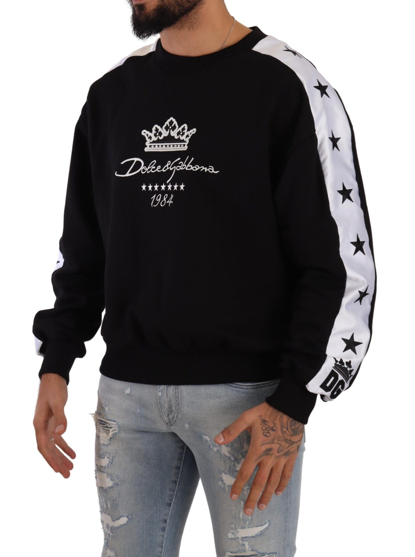 Dolce &amp; Gabbana Elegancki sweter z okrągłym dekoltem Crown 1984