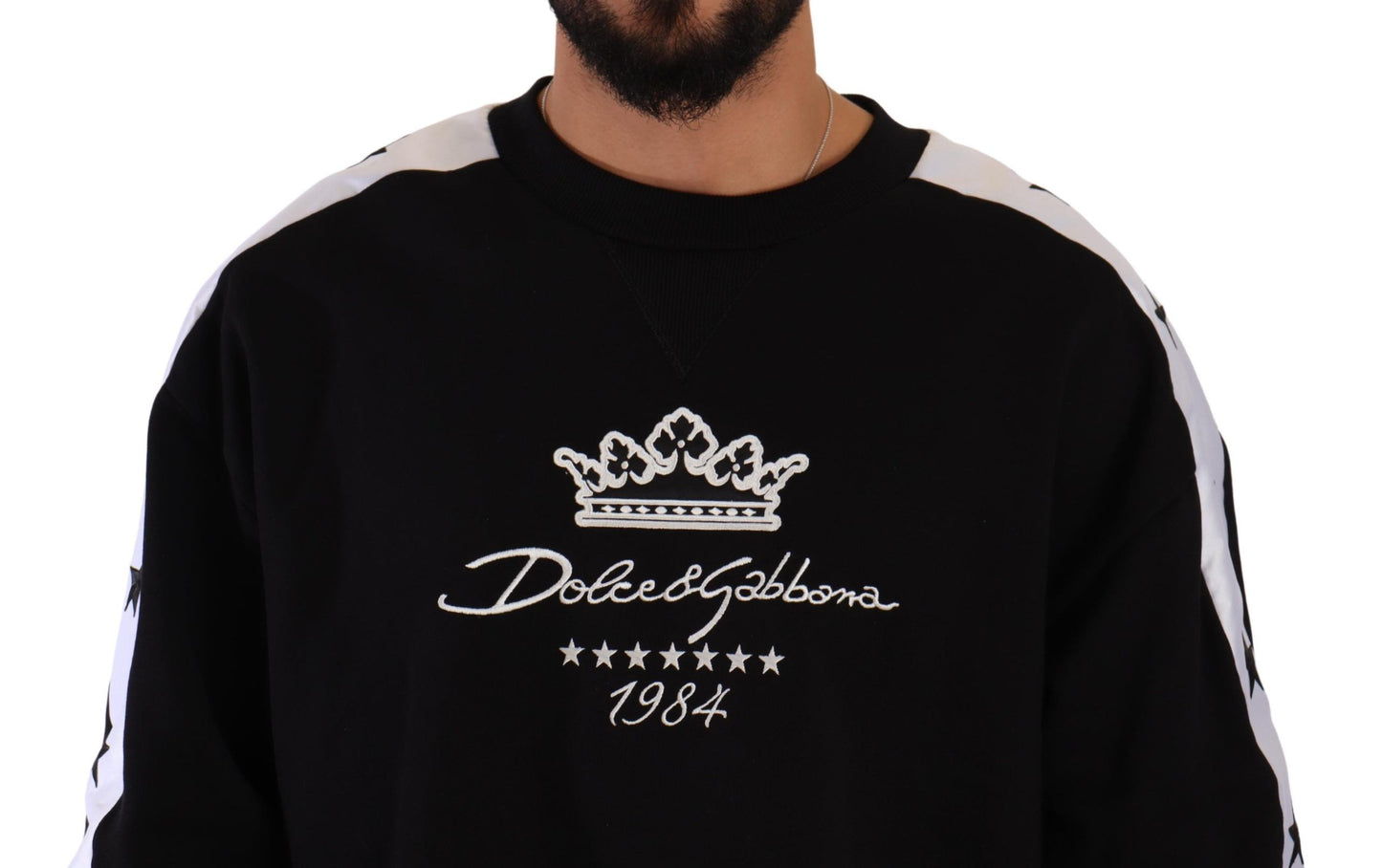 Dolce &amp; Gabbana Elegancki sweter z okrągłym dekoltem Crown 1984