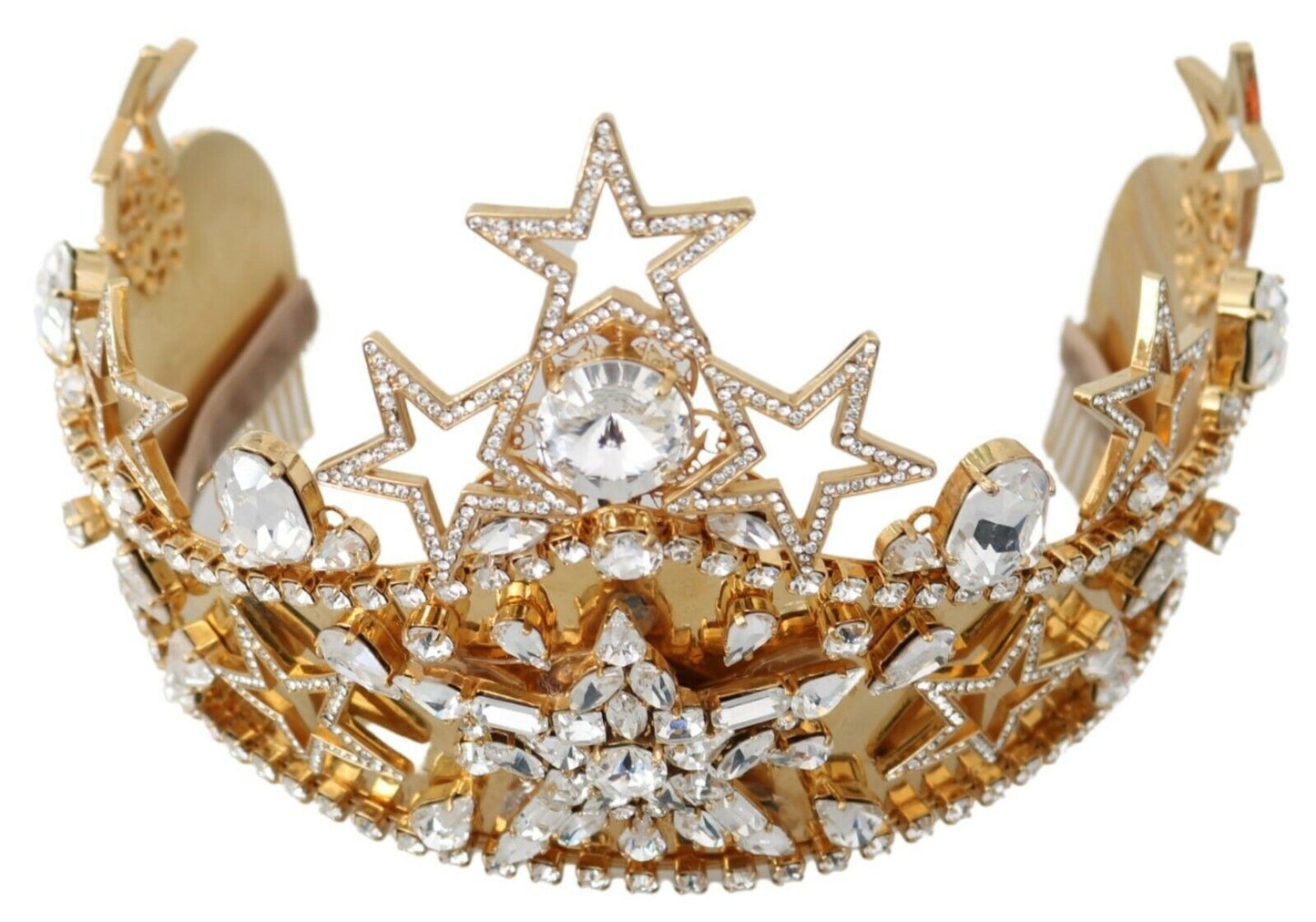 Dolce &amp; Gabbana Regal Crystal Diadem Złota Tiara