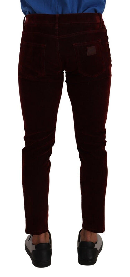 Dolce &amp; Gabbana Bordeaux Slim Fit Skinny Jeans