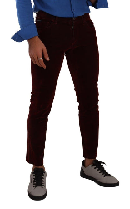 Dolce &amp; Gabbana Bordeaux Slim Fit Skinny Jeans