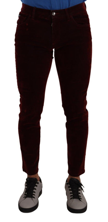 Dolce &amp; Gabbana Bordeaux Slim Fit Skinny Jeans