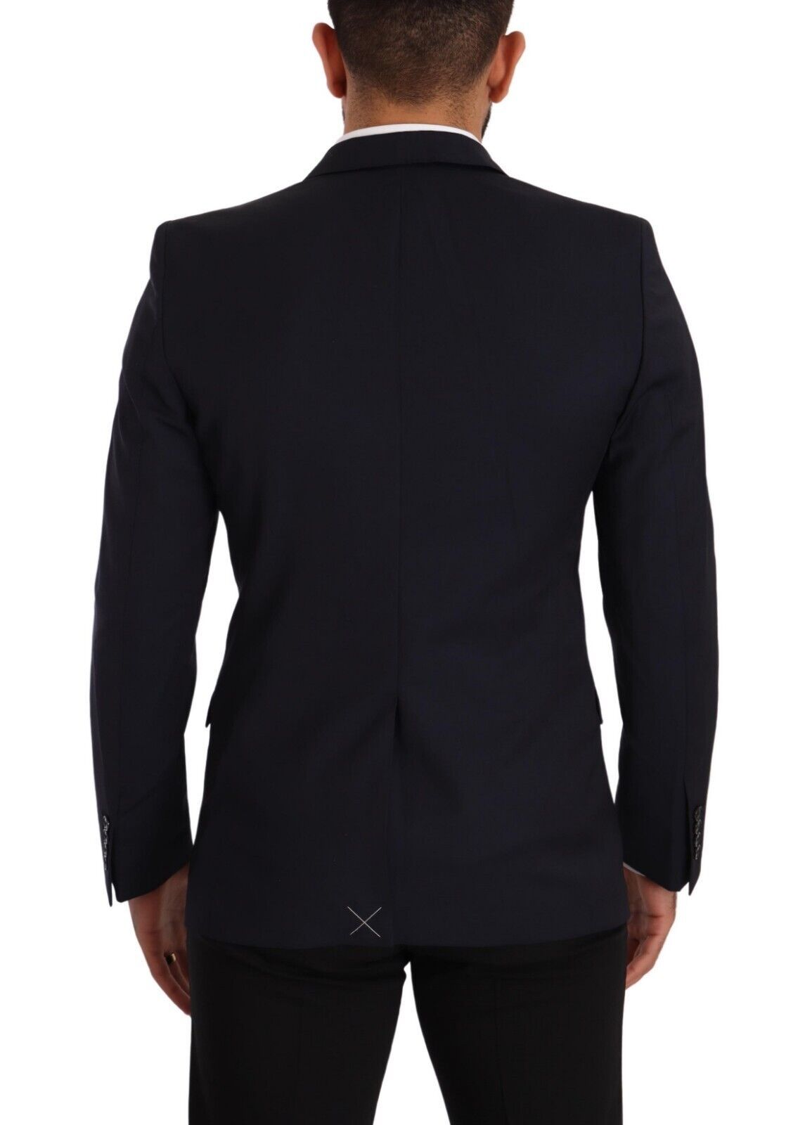 Dolce &amp; Gabbana Sleek Navy Martini Slim Fit Wełniana Marynarka