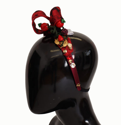 Dolce &amp; Gabbana Cherry Sicily zdobiony czerwony diadem