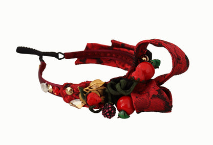 Dolce &amp; Gabbana Cherry Sicily zdobiony czerwony diadem