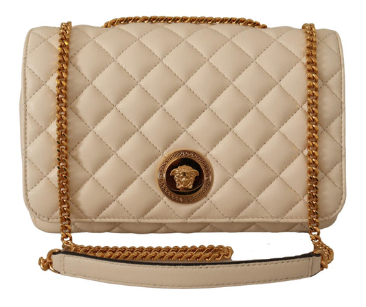 Torba na ramię Versace Elegant White Nappa Leather