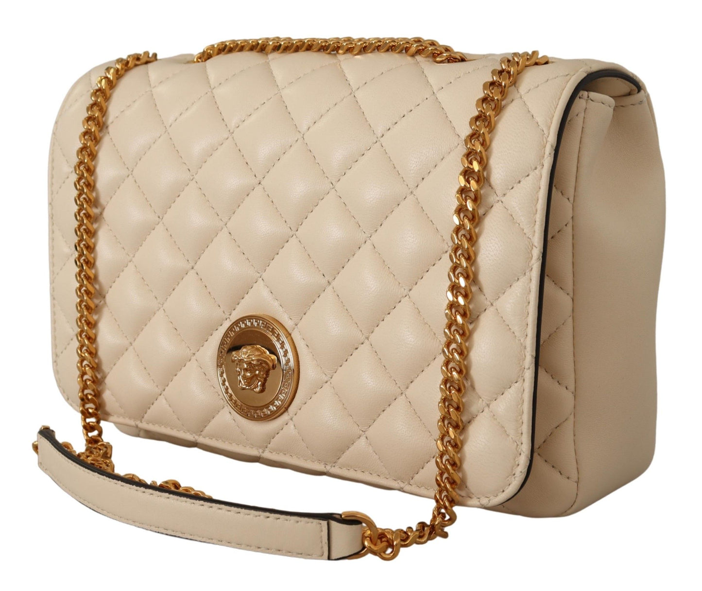 Torba na ramię Versace Elegant White Nappa Leather