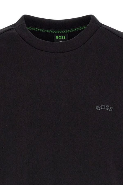 Hugo Boss Elegancka Czarna Bawełniana Bluza Z Okrągłym Dekoltem