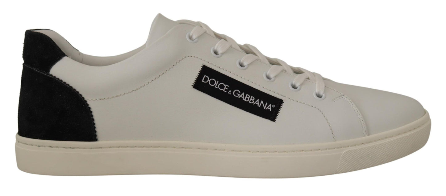 Dolce &amp; Gabbana Eleganckie Białe Skórzane Niskie Trampki