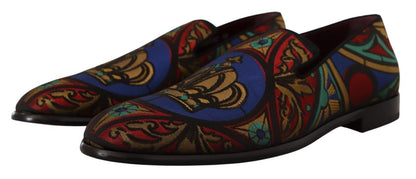 Dolce &amp; Gabbana Wielokolorowe Jacquard Slip-On Loafer Slippers