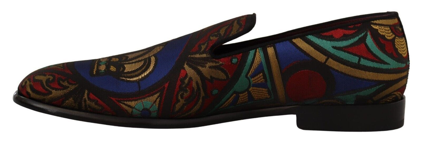 Dolce &amp; Gabbana Wielokolorowe Jacquard Slip-On Loafer Slippers