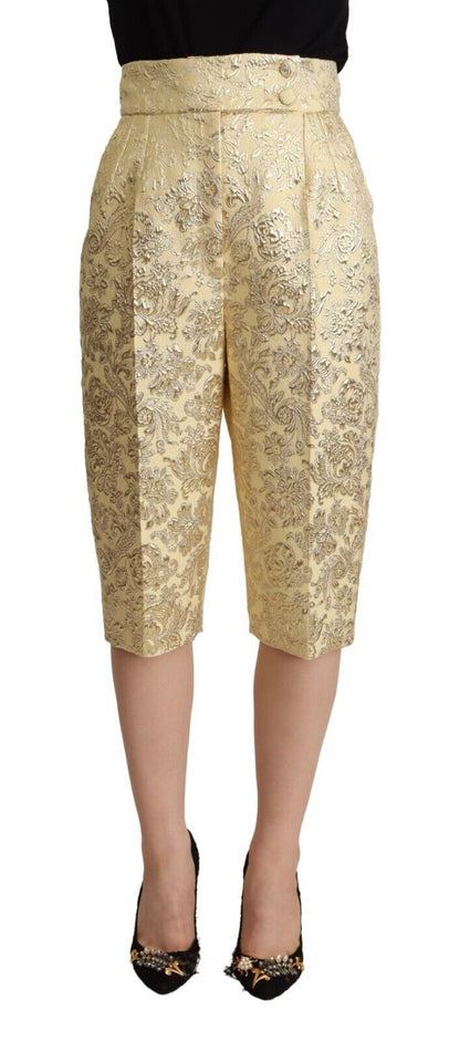 Dolce & Gabbana Elegant Beige High-Waisted Cropped Pants