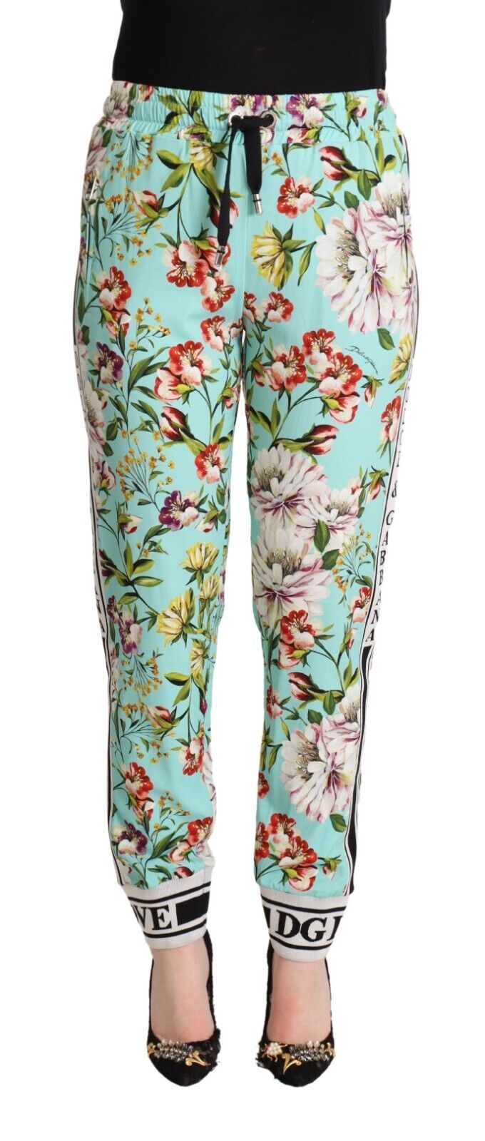 Spodnie dresowe Dolce &amp; Gabbana Floral Viscose Jogger w kolorze zielonym